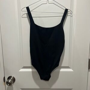 Athleta Black Square Neck One‎ Piece Swimsuit Bathing Suit XS